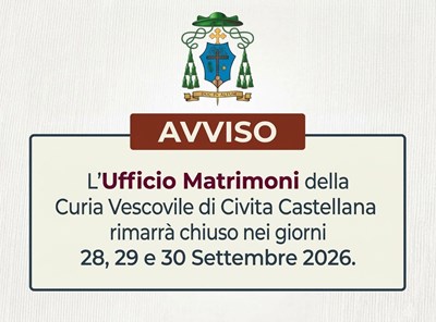 AVVISO - Chiusura Ufficio Matrimoni